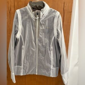 White Reebok Playdry Windbreaker Jacket